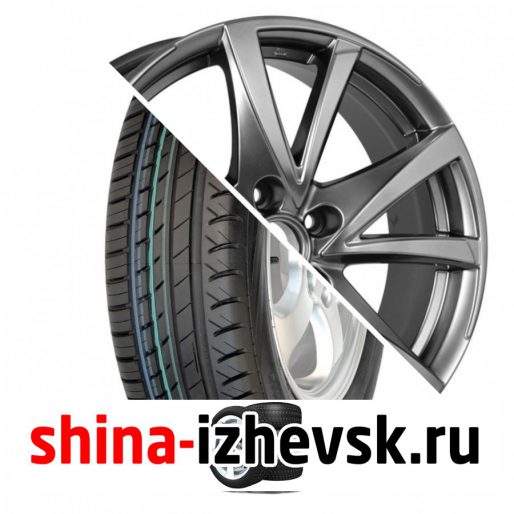 Колесо в сборе Viatti Strada (V-130) 215/55 R17 V 94 + КиК Игуана-оригинал 7xR17 5×114.3 ET47 DIA66.1 Темно-серый в Ижевске